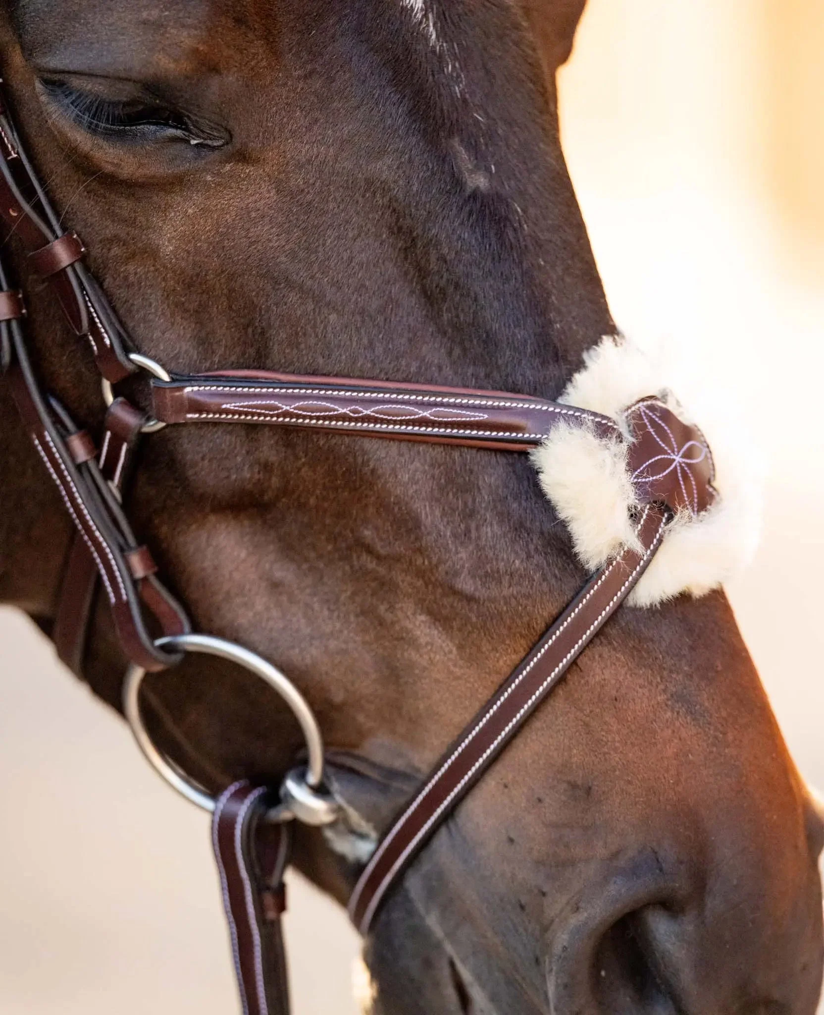 Huntley Equestrian Sedgwick Leather Padded Monocrown Figure 8 Bridle - Image 6
