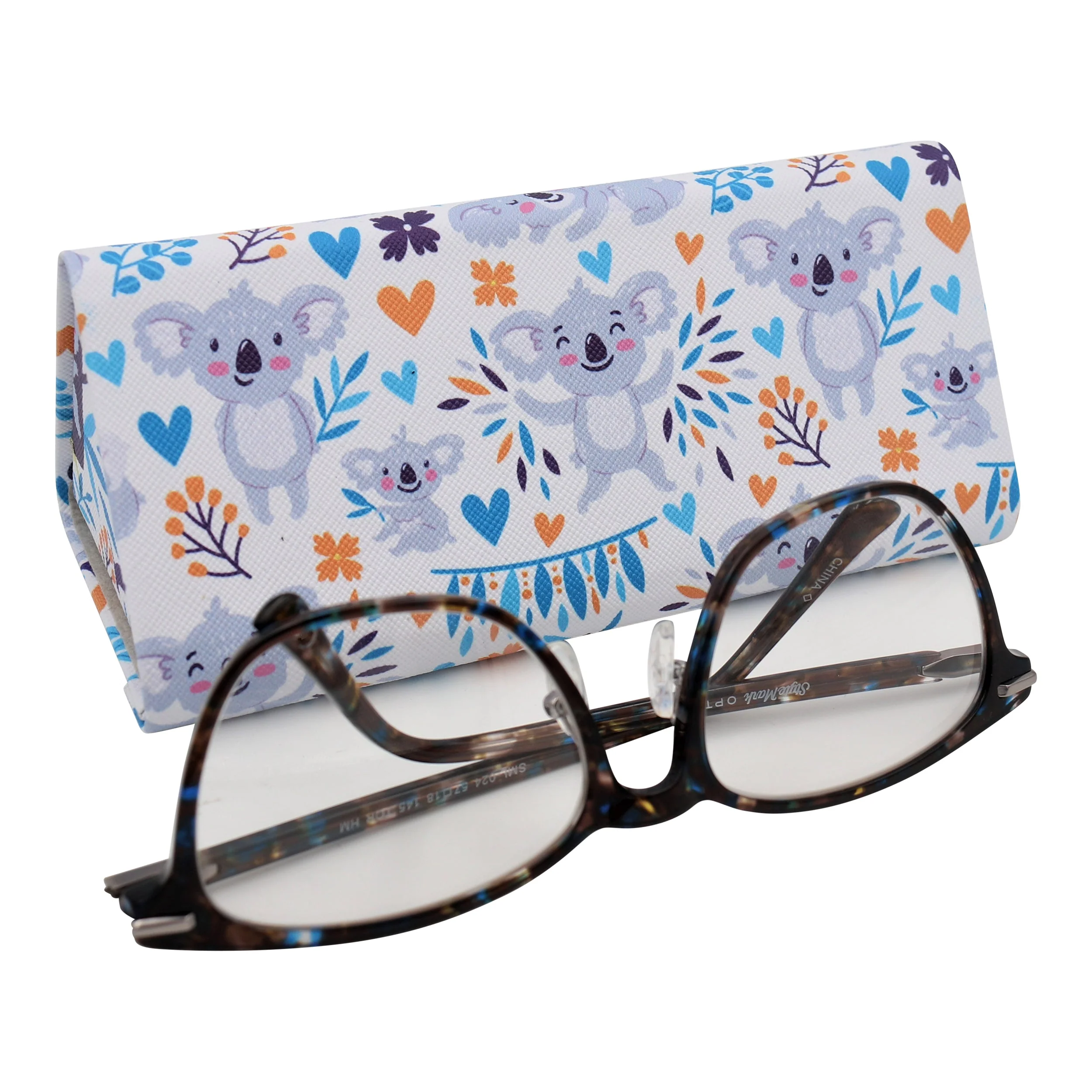 Koala Print Glasses Case - Vegan Leather Magic Folding Hardcase - Image 3