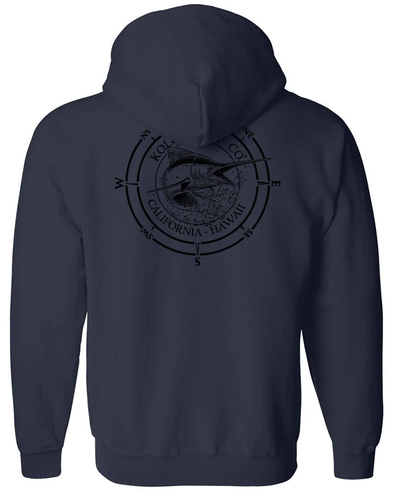 Koloa Black Marlin Tall Zip Hoodie - Image 4
