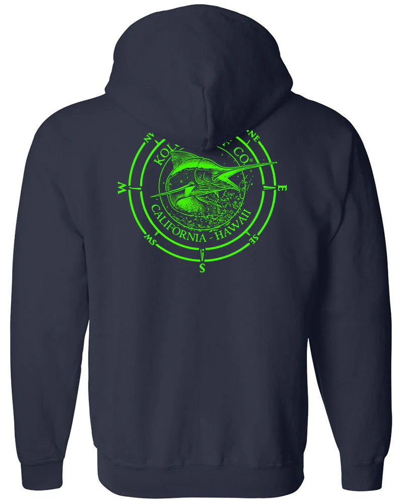 Koloa Black Marlin Tall Zip Hoodie - Image 6