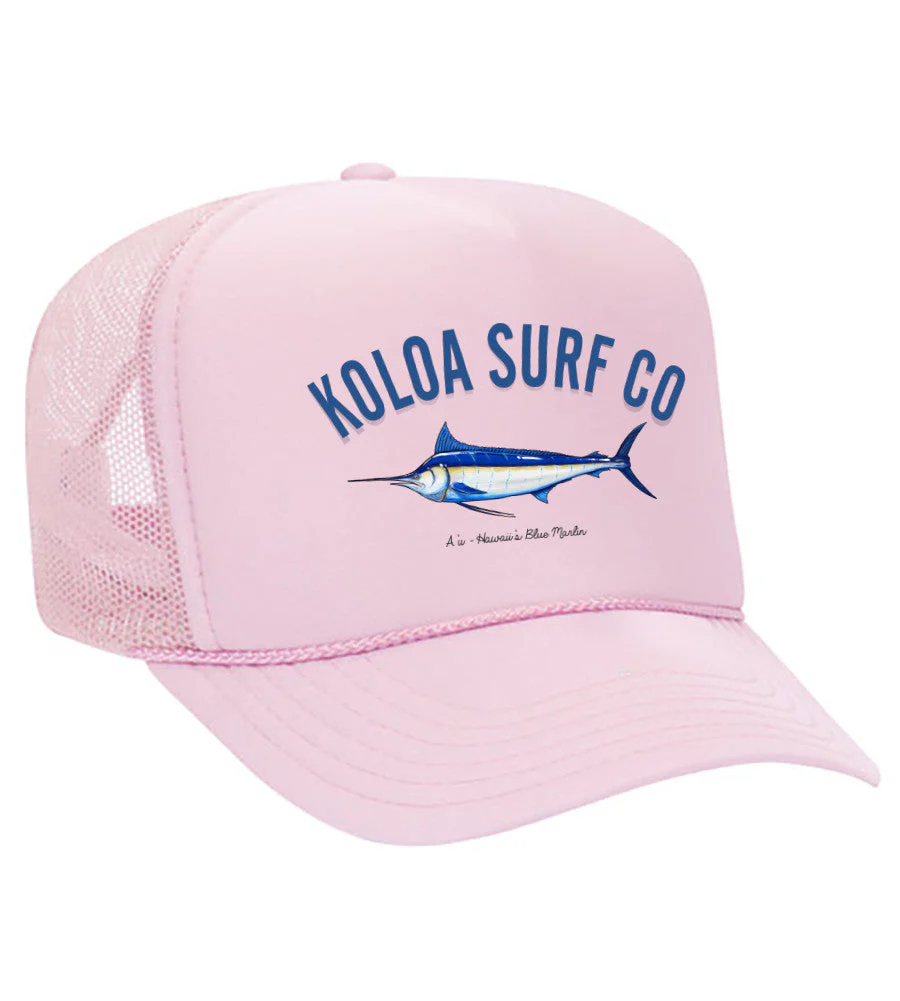 Koloa Blue Marlin Foam Trucker Hat - Image 6