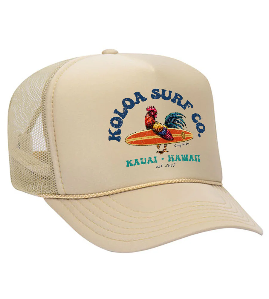 Cocky Surfer Foam Trucker Hat - Classic Mesh Snapback Cap - Image 12