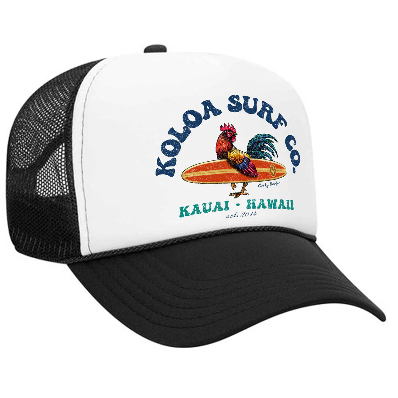 Cocky Surfer Foam Trucker Hat - Classic Mesh Snapback Cap - Image 3