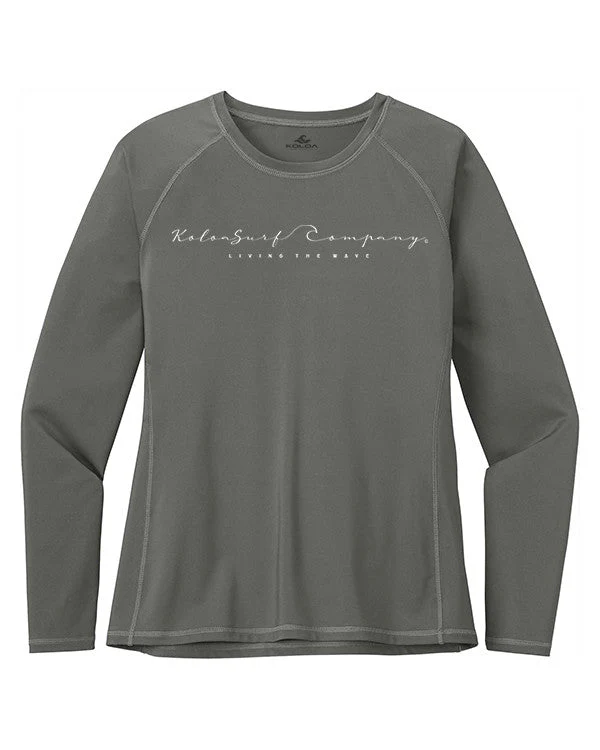 Koloa Cursive Women's Long Sleeve Rash Guard - Image 3