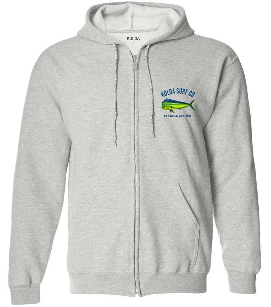 Koloa Mahi Mahi "No Waves Gone Fishing" Zip Hoodie - Image 3