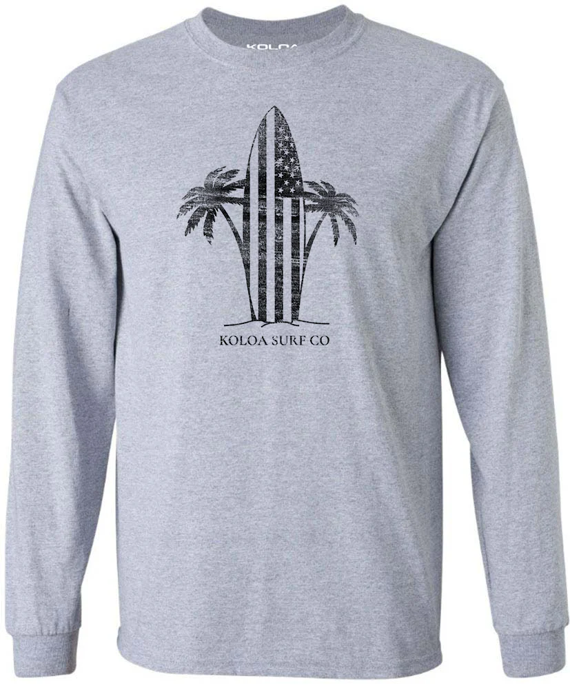 Koloa Retro USA Surfboard Long Sleeve T-Shirt - Image 8