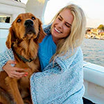 Koloa Sherpa Blanket- Navy Heather - Image 2