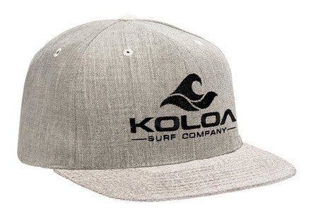 Koloa Surf Heather Grey Solid Snapback Hat with Black Embroidered Logo - Image 2