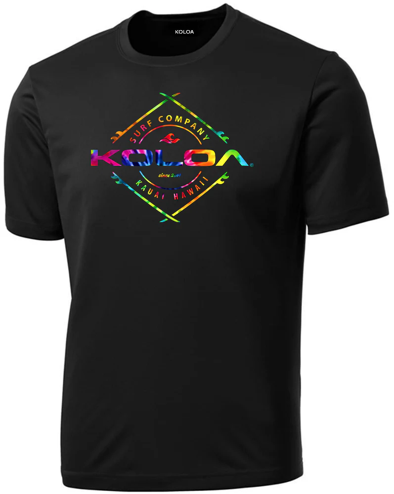 Koloa Tie-Dye Diamond Boards Moisture Wicking Tee - Image 2