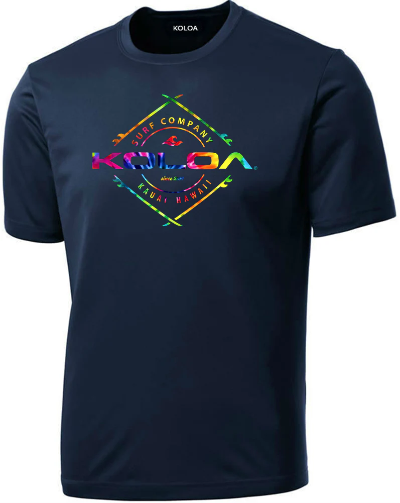 Koloa Tie-Dye Diamond Boards Moisture Wicking Tee - Image 5
