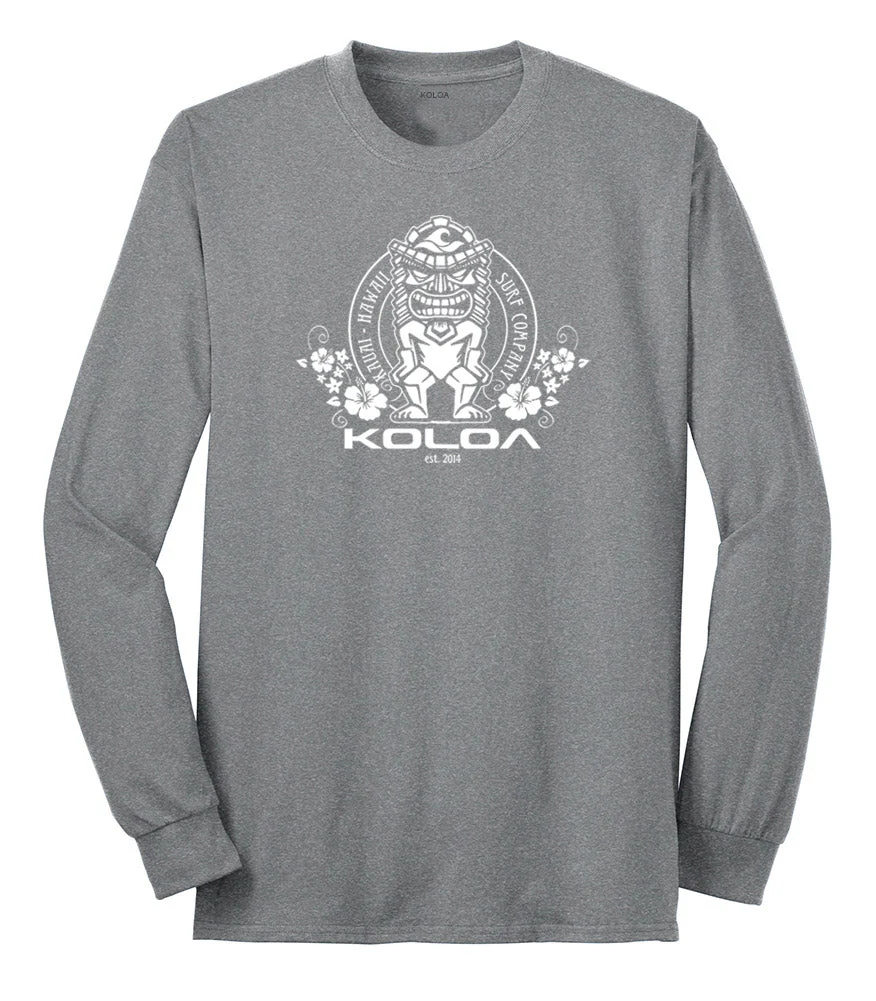 Koloa Tiki Flowers 50/50 Long Sleeve T-Shirts - Image 2