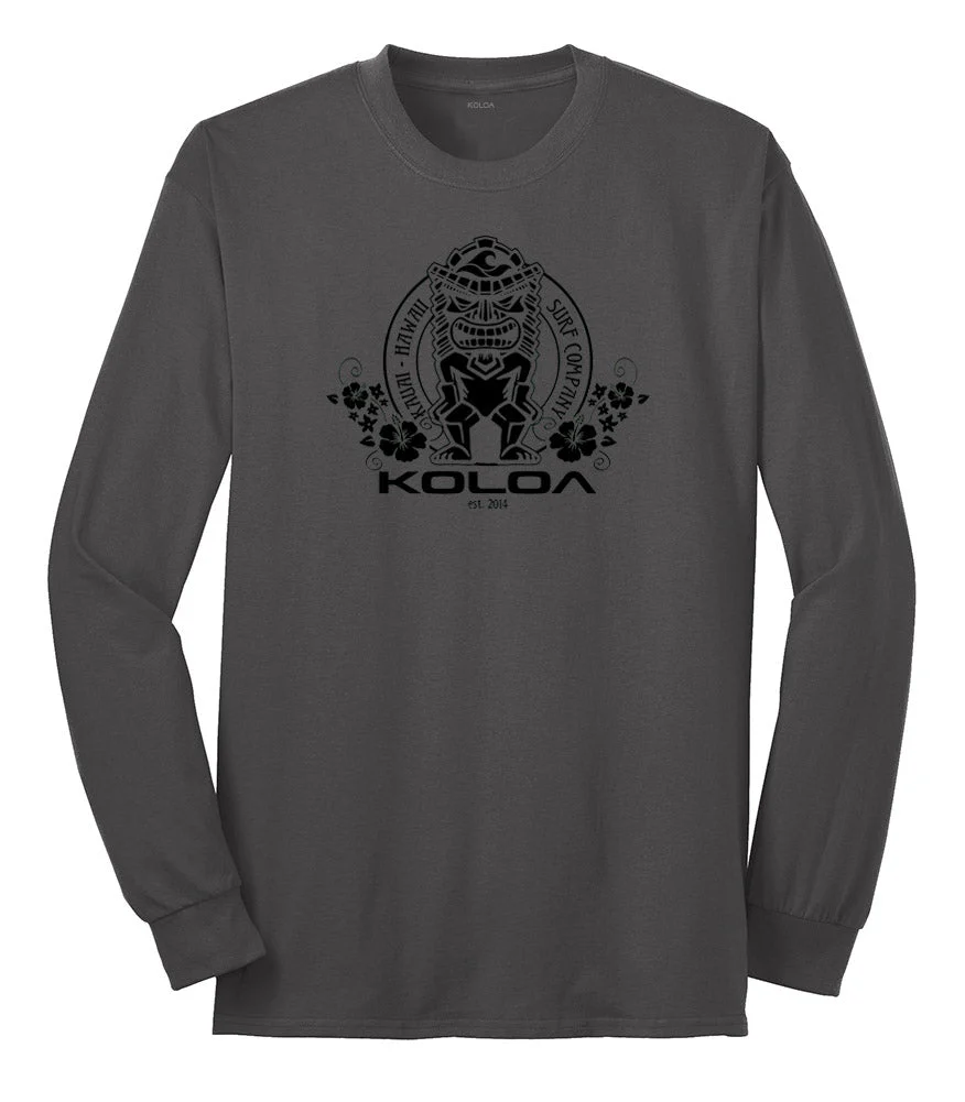 Koloa Tiki Flowers 50/50 Long Sleeve T-Shirts - Image 8