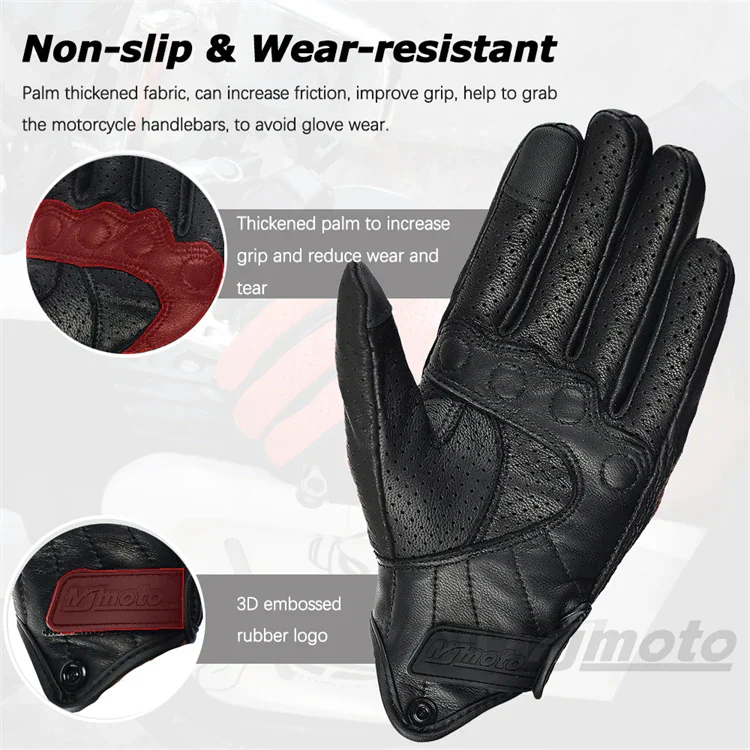 Leather Gloves Retro Biker - Image 11