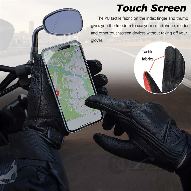 Leather Gloves Retro Biker - Image 12