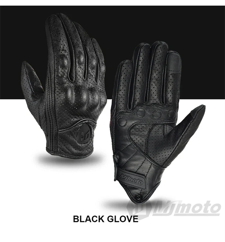 Leather Gloves Retro Biker - Image 17