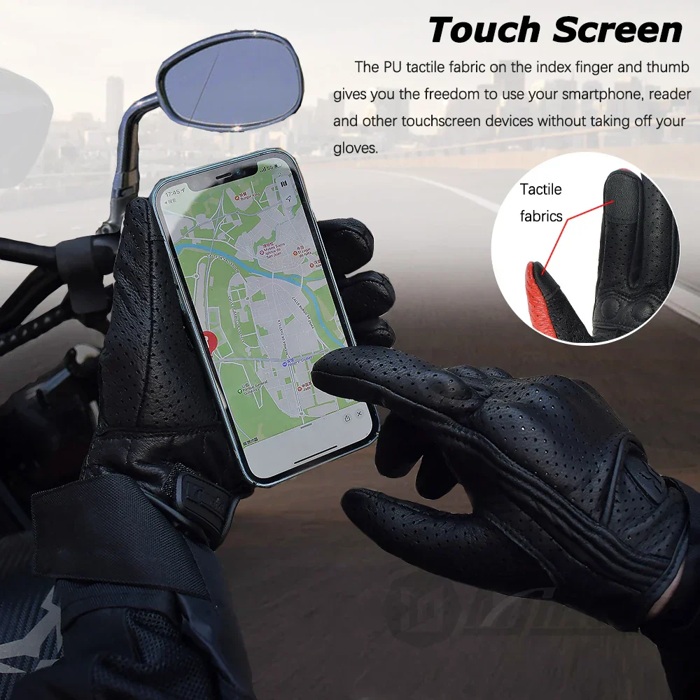 Leather Gloves Retro Biker - Image 5