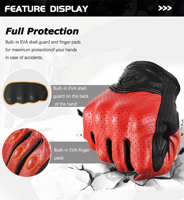 Leather Gloves Retro Biker - Image 9