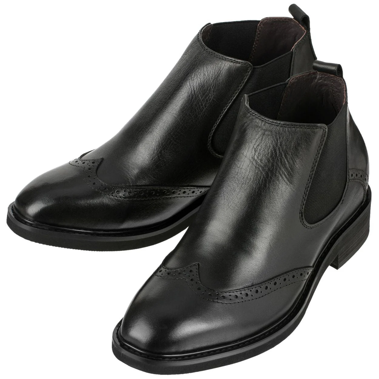 Leather Wing-Tip Ankle Boots - Three Inches - K28802 - Image 4