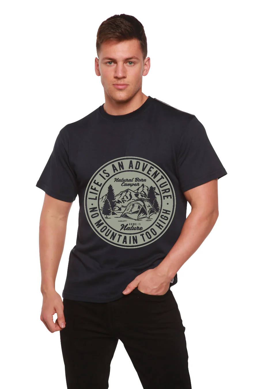 Life Is An Adventure Men's Bamboo Viscose/Organic Cotton Short Sleeve Graphic T-Shirt - Image 10