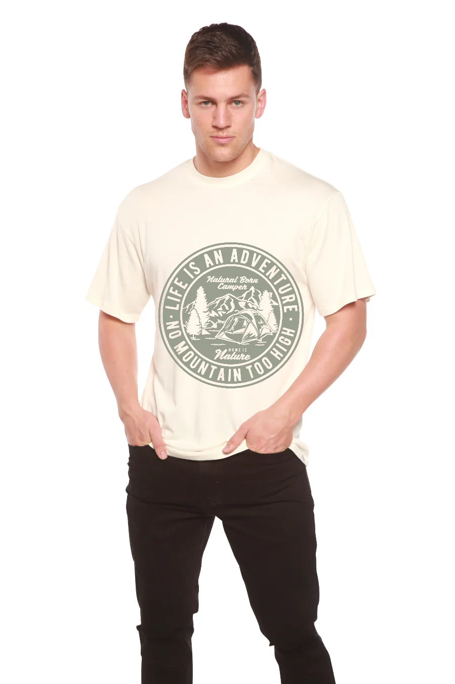 Life Is An Adventure Men's Bamboo Viscose/Organic Cotton Short Sleeve Graphic T-Shirt - Image 4