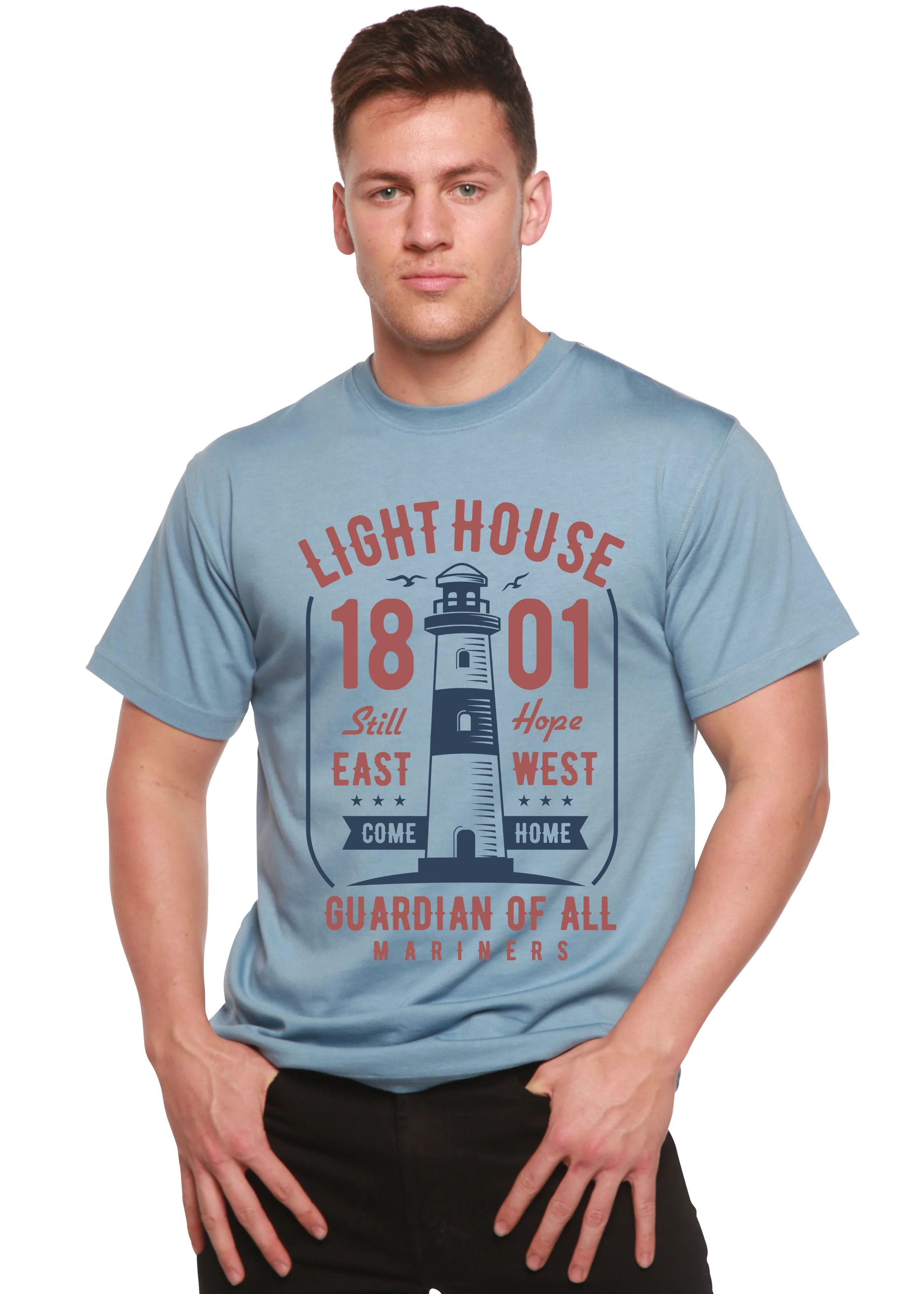 Light House Men's Bamboo Viscose/Organic Cotton Short Sleeve Graphic T-Shirt - Image 3