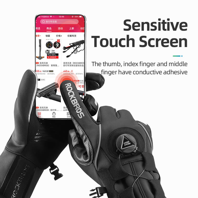 Long Finger Gloves with Fleece Lining & Lock Clip - Image 5