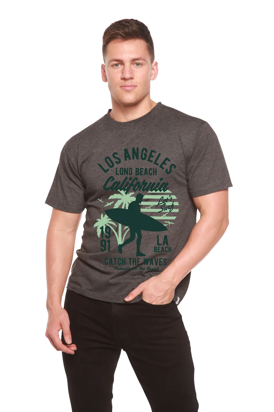 Los Angeles Men's Bamboo Viscose/Organic Cotton Short Sleeve Graphic T-Shirt - Image 5