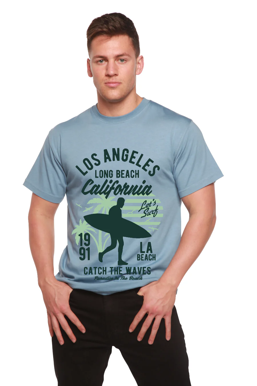 Los Angeles Men's Bamboo Viscose/Organic Cotton Short Sleeve Graphic T-Shirt - Image 7