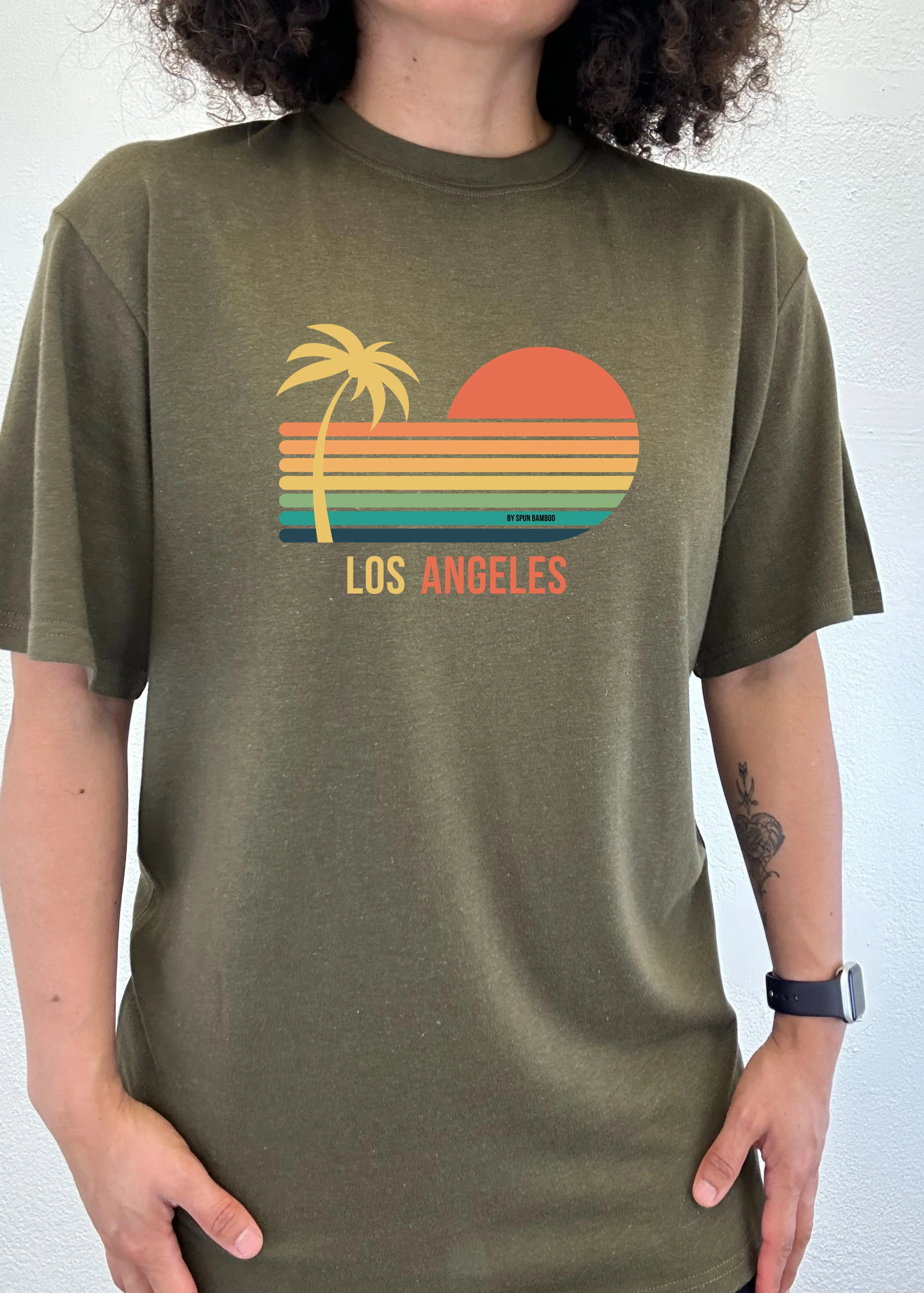 Los Angeles Unisex Bamboo Viscose/Organic Cotton Short Sleeve Graphic T-Shirt - Image 5