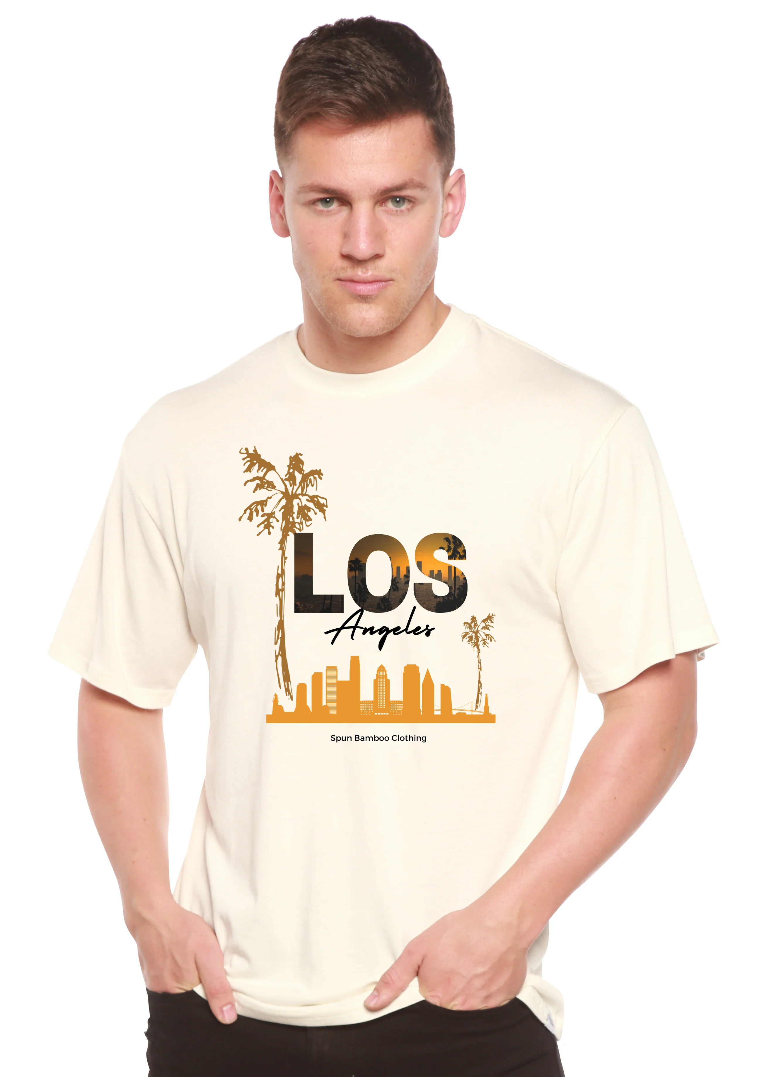 Los Angeles Unisex Bamboo Viscose/Organic Cotton Short Sleeve Graphic T-Shirt - Image 2