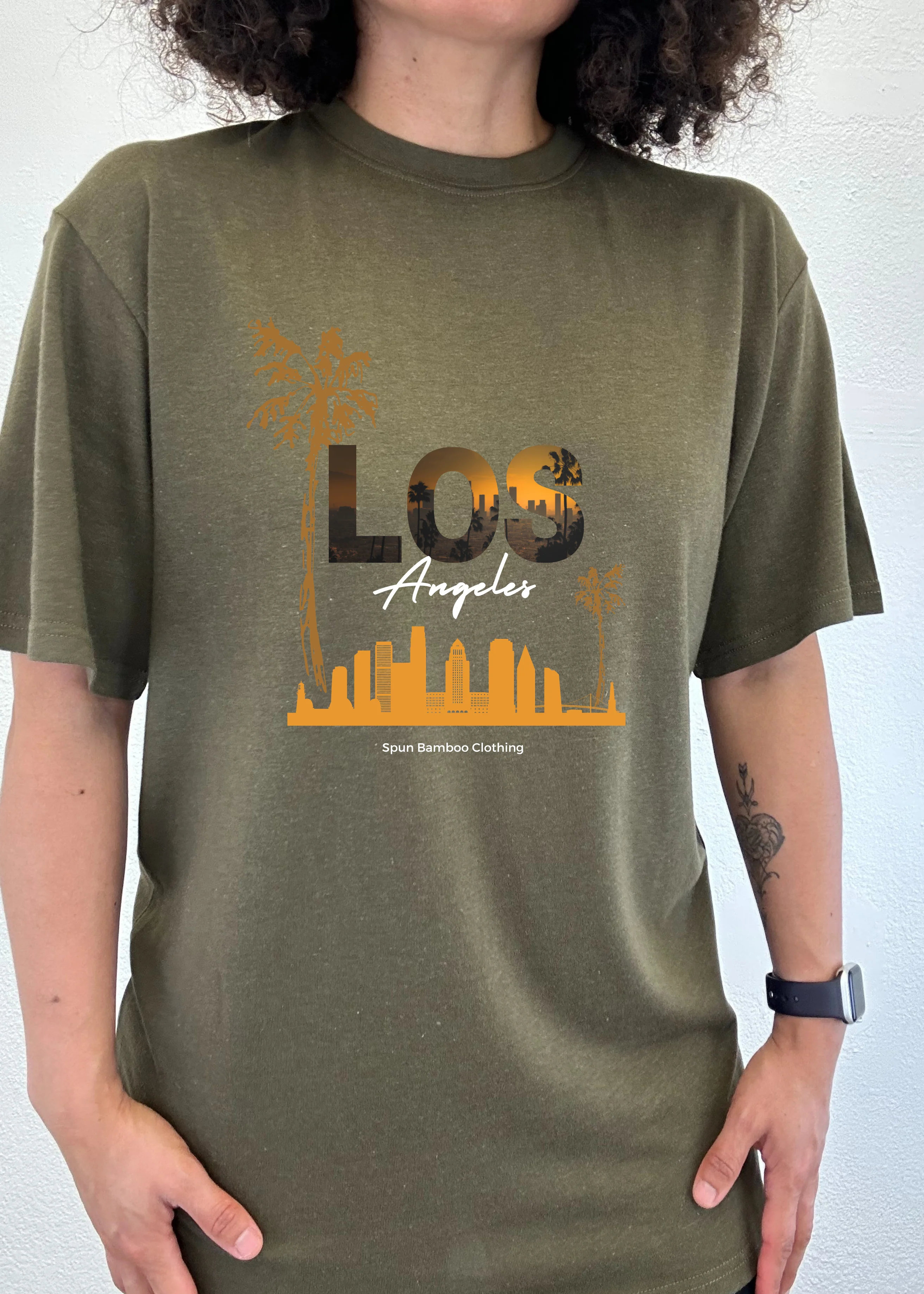 Los Angeles Unisex Bamboo Viscose/Organic Cotton Short Sleeve Graphic T-Shirt - Image 5