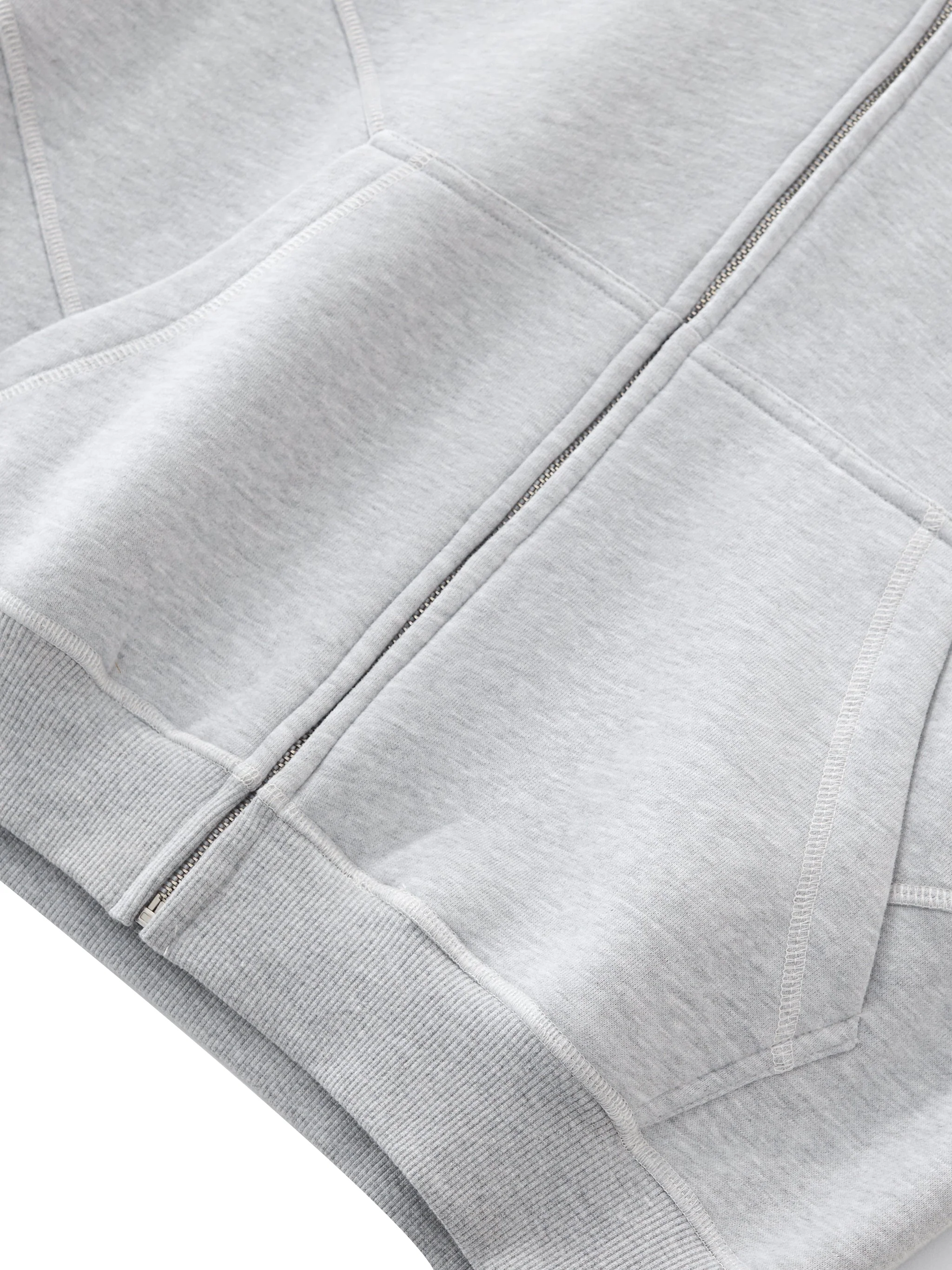 Love Bar Contrast-Stitched Boxy Fleece Zip Hoodie - Image 14