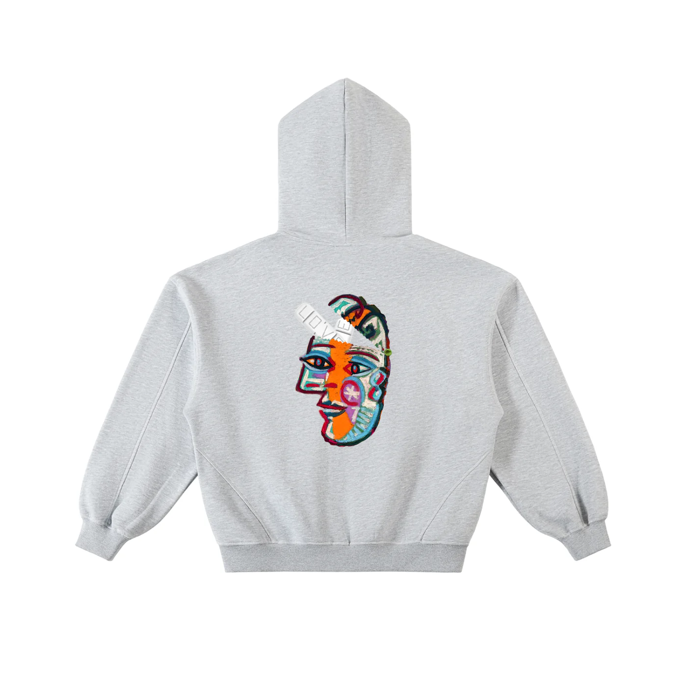 Love Bar Contrast-Stitched Boxy Fleece Zip Hoodie - Image 7
