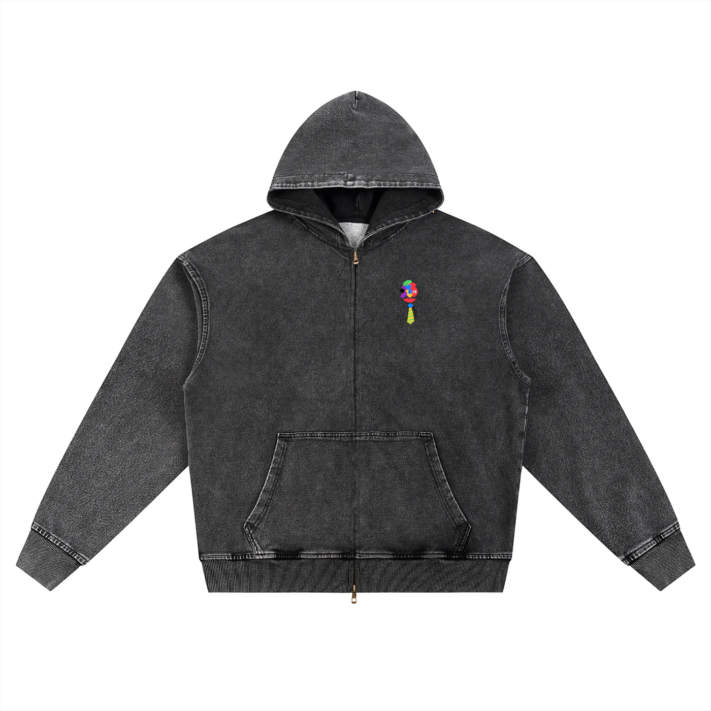 Love Bar Snow Wash Oversized Zip-Up Hoodie - Image 8