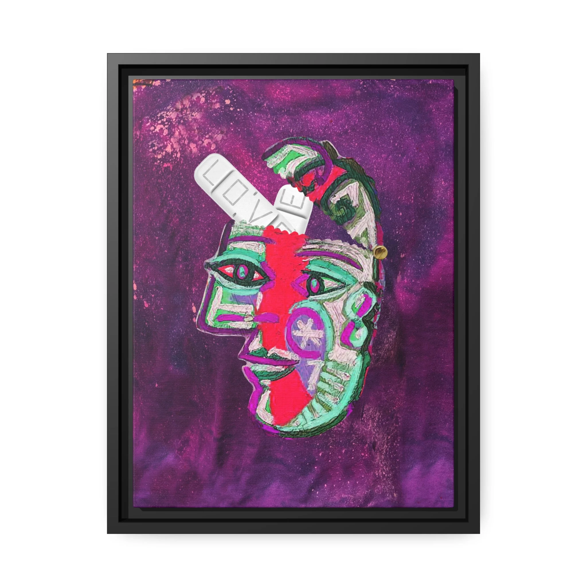 LOVE PILL PYSOP Matte Canvas, Black Frame - Image 2