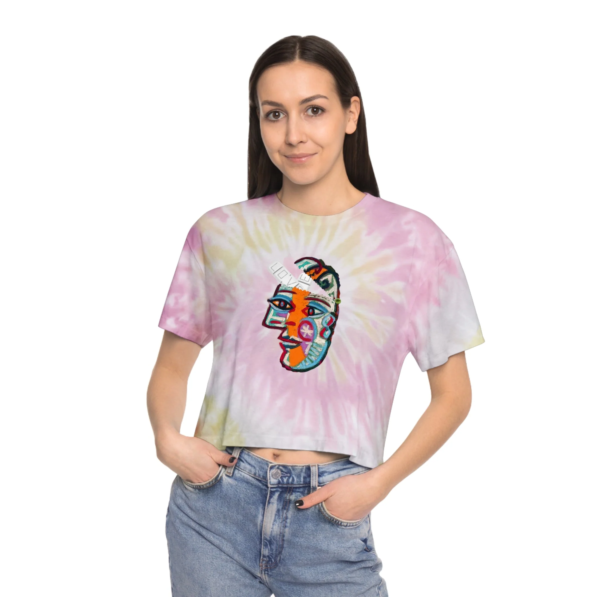 LOVE PILL Women's Tie-Dye Crop Tee - Image 8