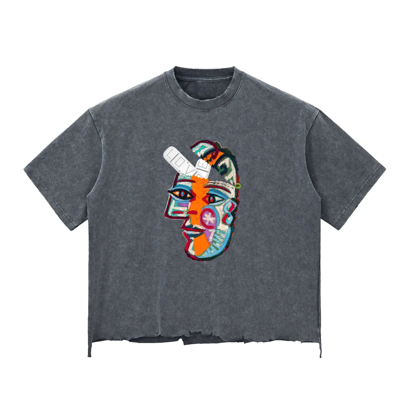 Love Pillcaso Snow Wash Raw-Hem Boxy T-shirt - Image 6