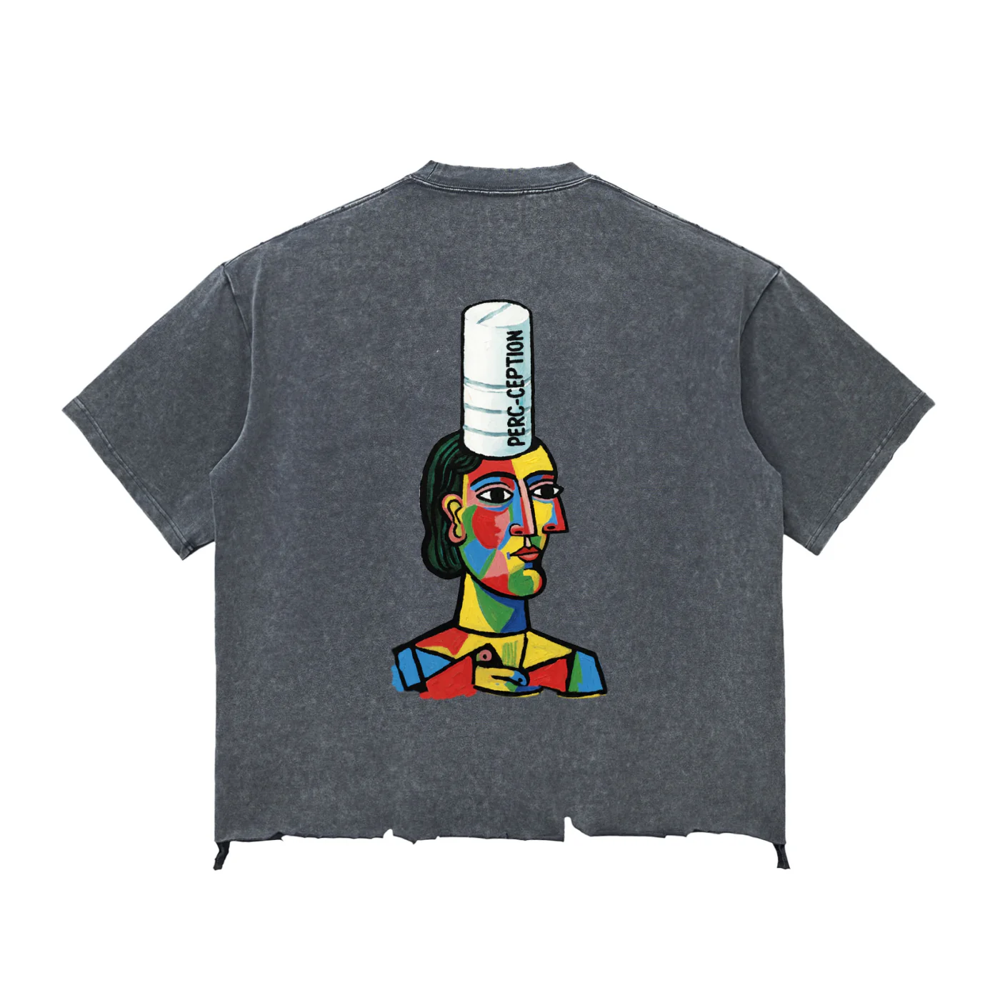 Love Pillcaso Snow Wash Raw-Hem Boxy T-shirt - Image 7