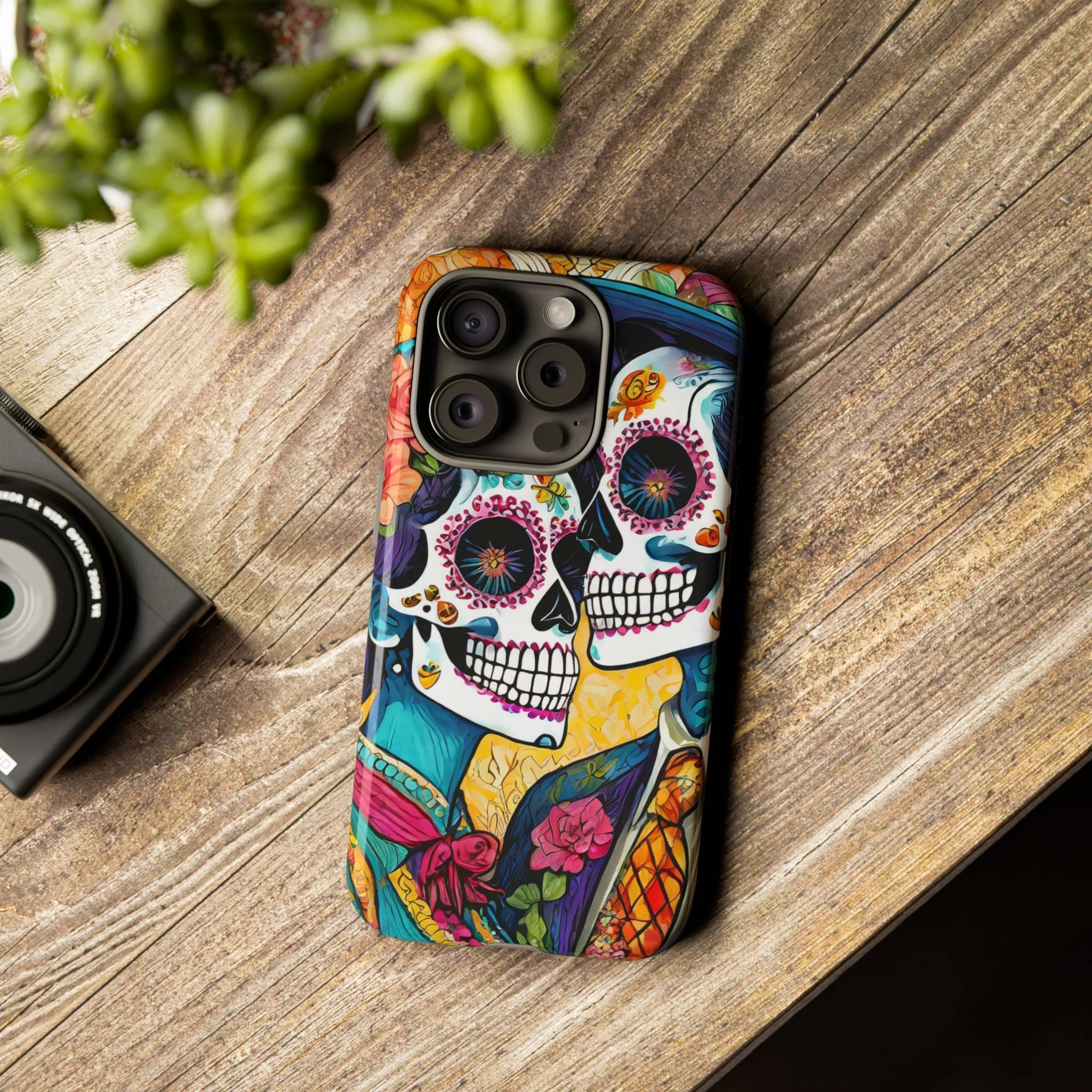 Loving Sugar Skull Couple Tough Phone Case - Image 24