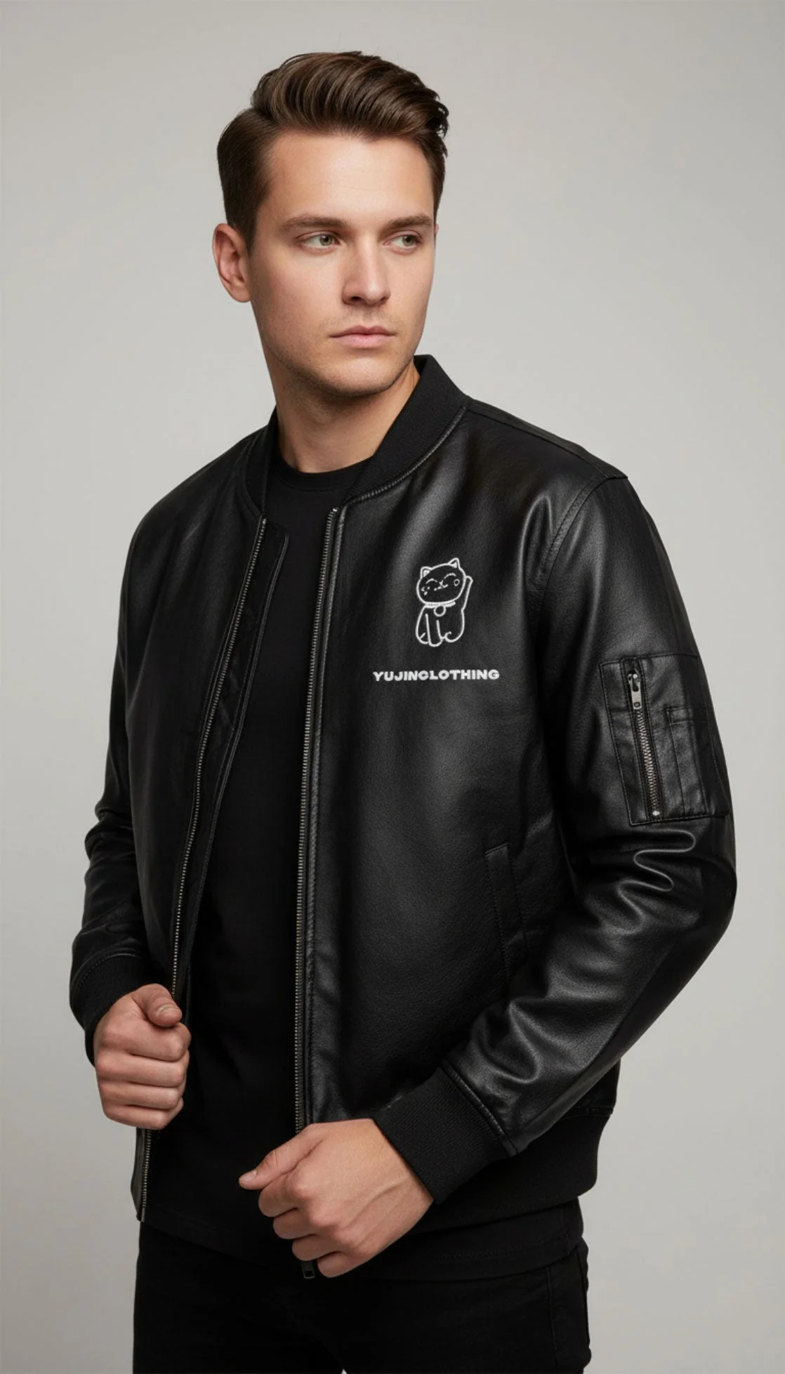 Lucky Cat Leather Jacket - Image 4