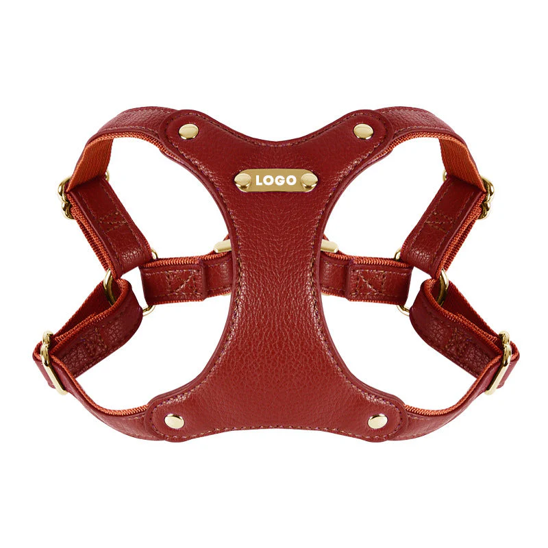 Luxury Leather Dog Harness & Leash Set โ Brown/Green - Image 2