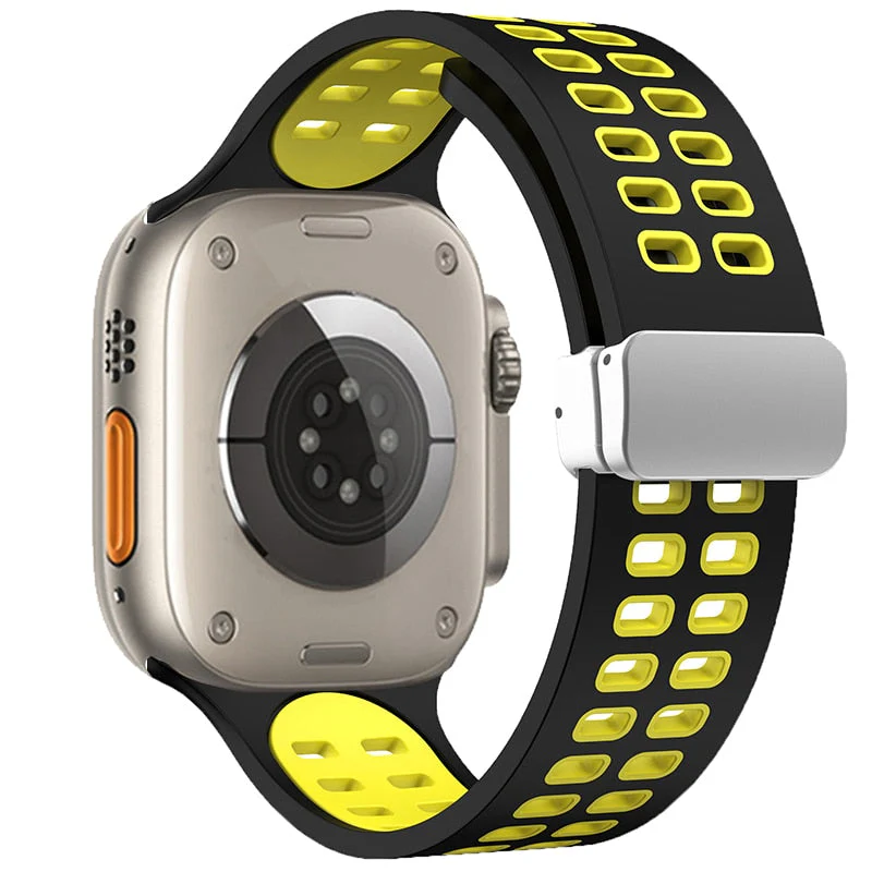 Magnetic Buckle Silicone Apple Watch Band Series 11/10/9/8/7/6/5/4/ SE / Ultra 1/2/3 - Image 3