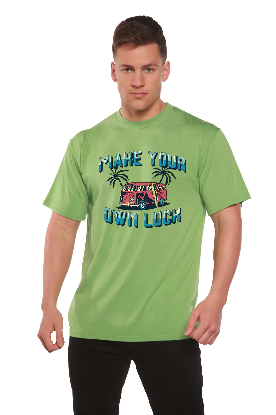 Make your own luck Men's Bamboo Viscose/Organic Cotton Short Sleeve Graphic T-Shirt - Image 14