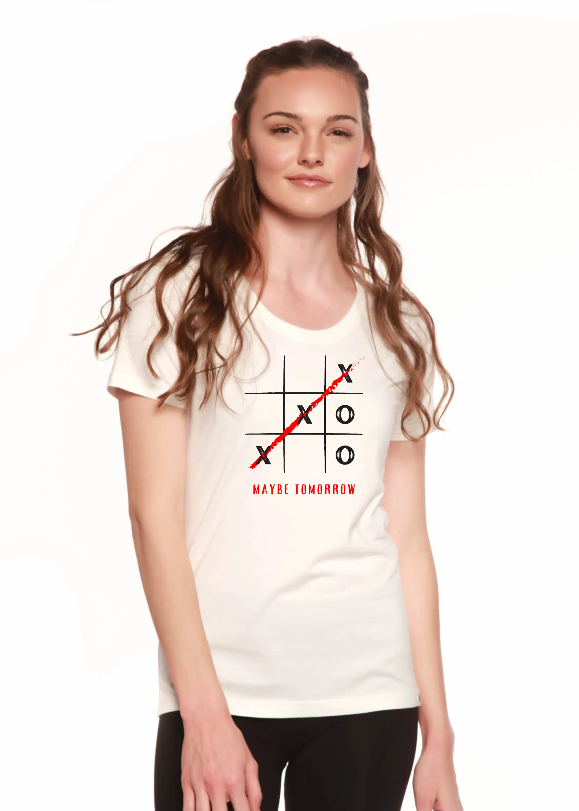 Maybe Tomorrow Women's Bamboo Sleeve Scoop Neck Graphic T-Shirt - Image 2