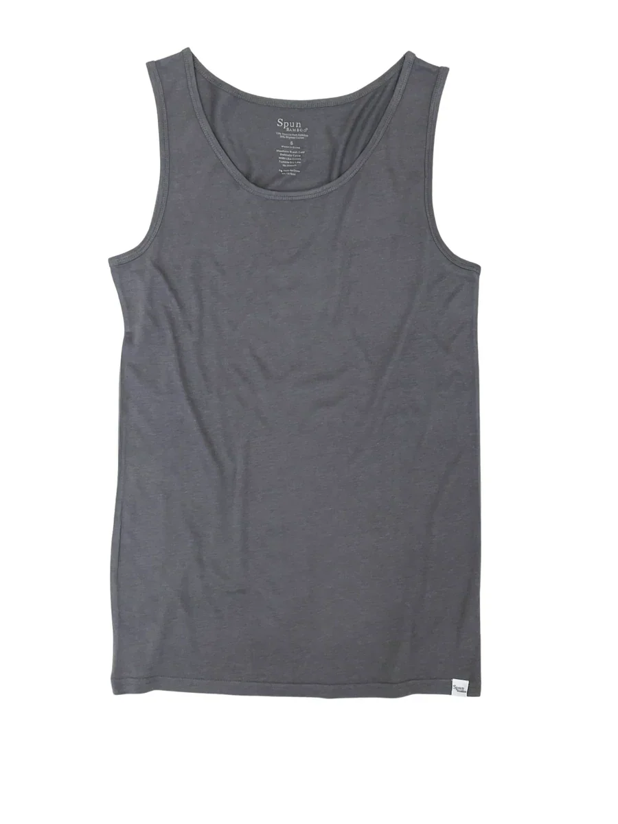 Men's Bamboo Underwear Set - Tank Top + Boxers in Charcoal Grey Color - Image 3