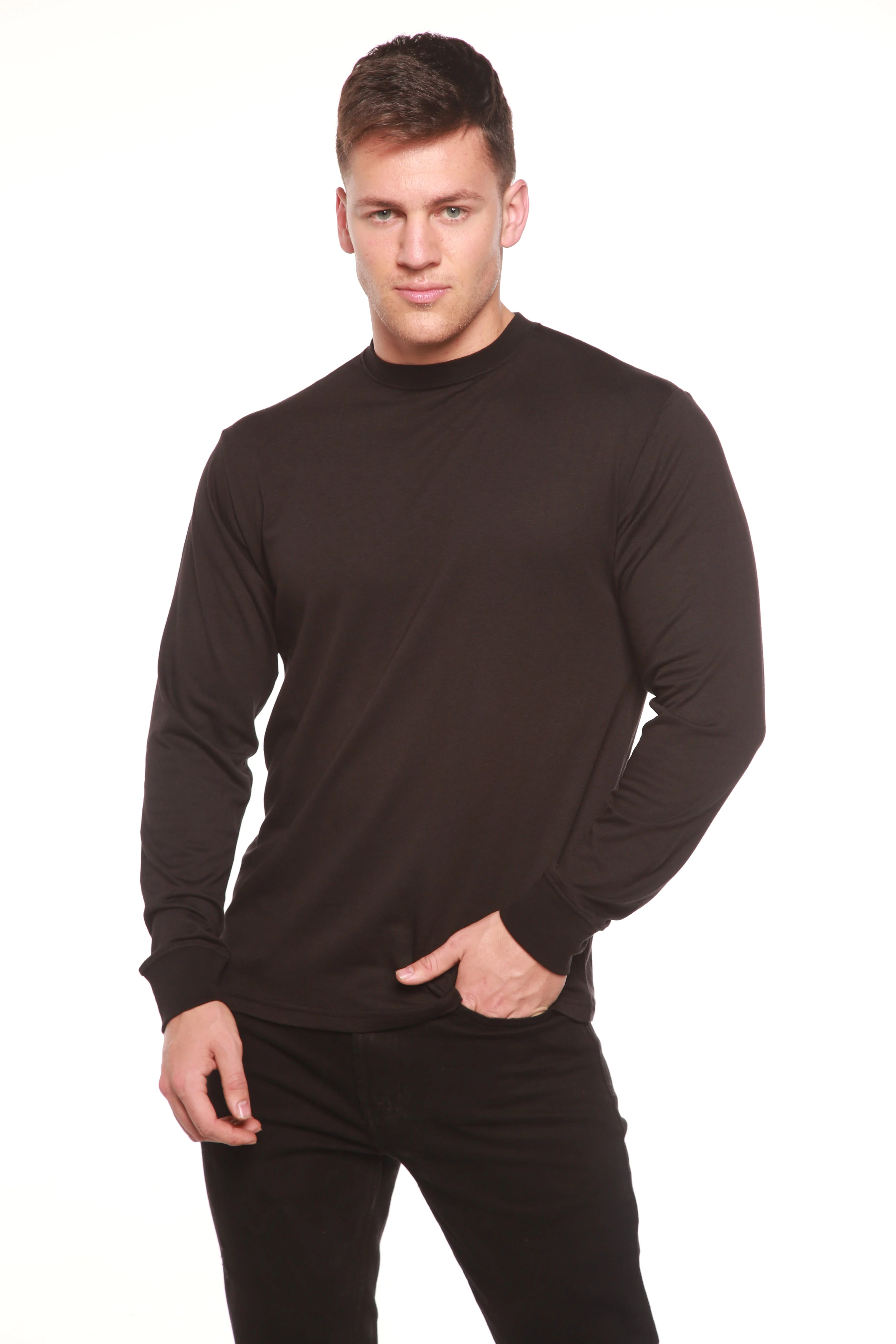 Men's Bamboo Viscose/Organic Cotton Long Sleeve T-Shirt - Image 11