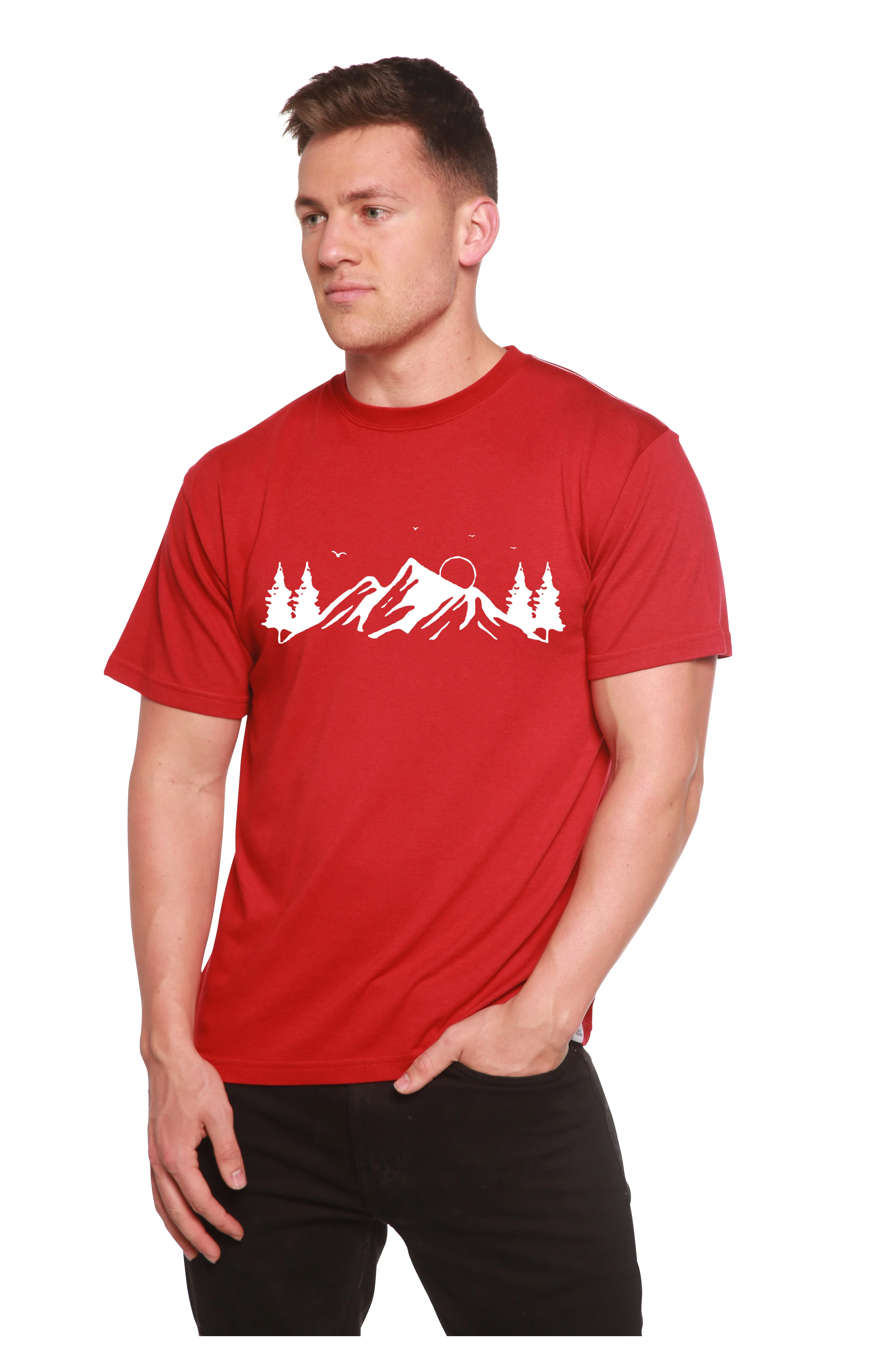 Men's Bamboo Viscose/Organic Cotton Short Sleeve T-Shirt with Print Mauna Kea - Image 3