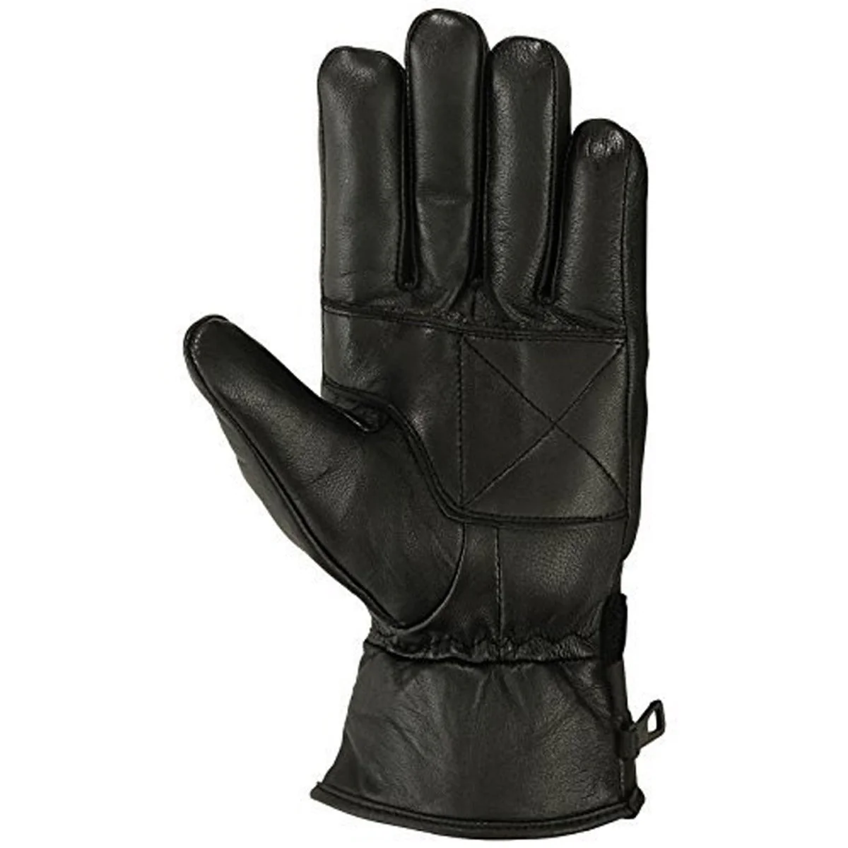 Mens Motorbike Gloves Cold Weather Motorcycle Riding Genuine Leather Black Glove-Black-Gray-XXL - Image 3