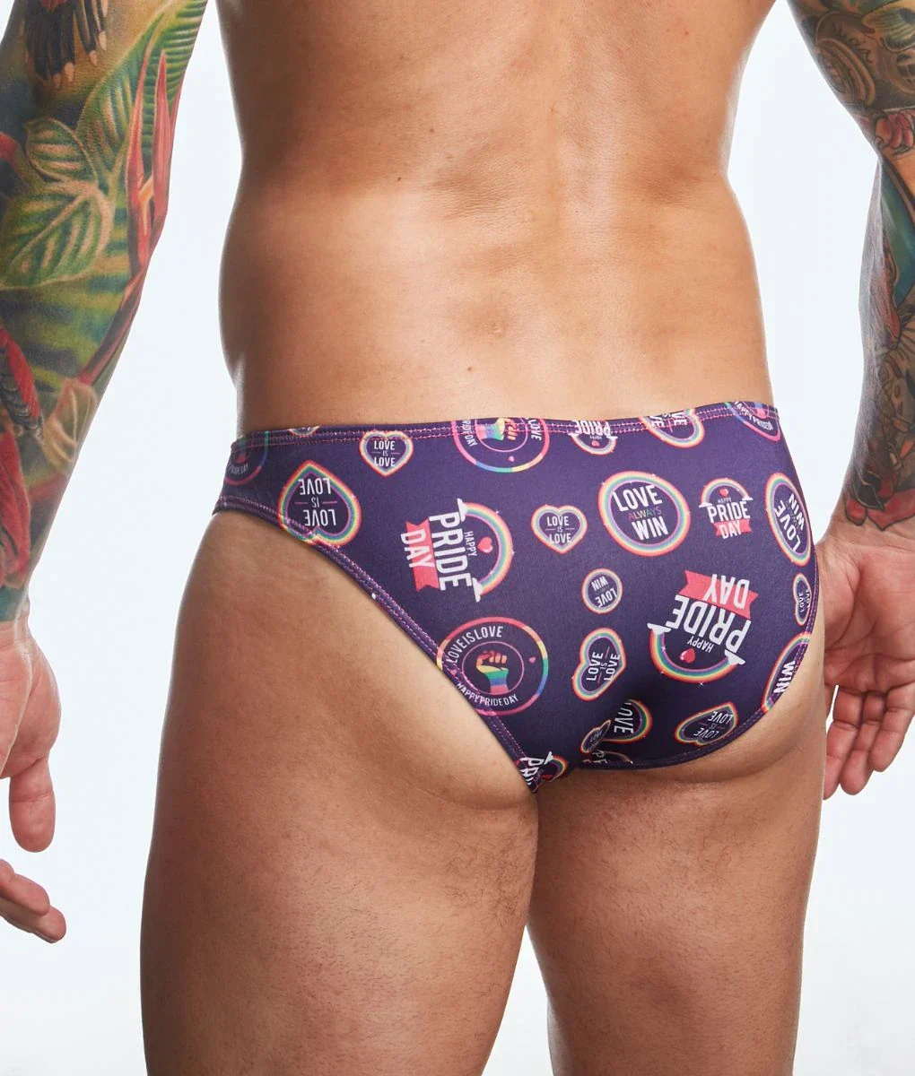 Mens Printed Bikini Briefs by J+S - Image 10