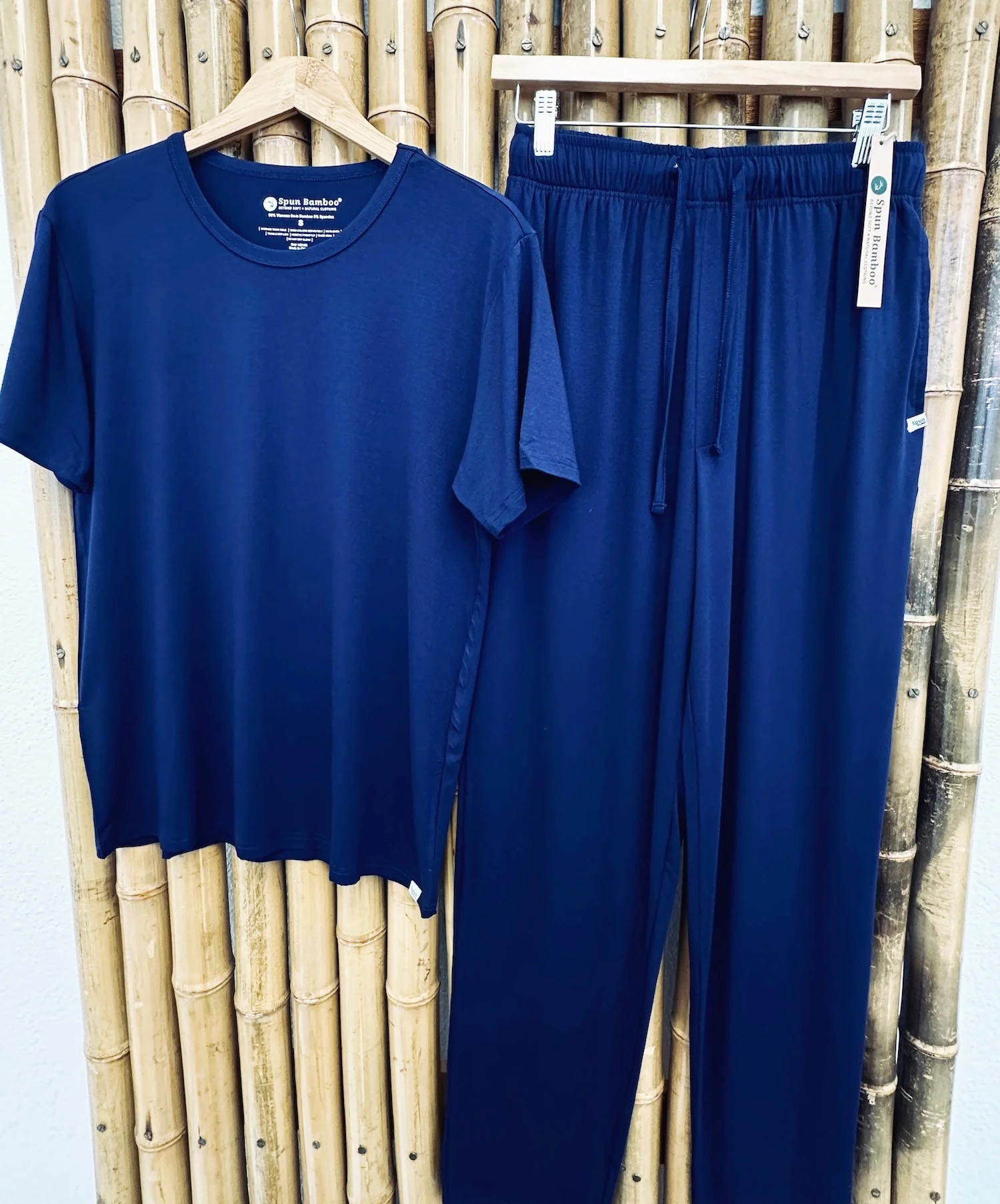 Men's Soft Bamboo Lounge Pajama Set - Short Sleeve Top & Pants - Image 12